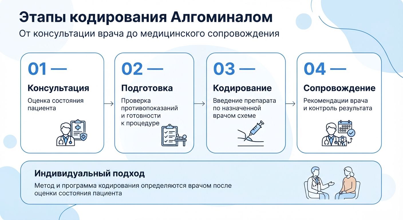 Кодирование препаратом «Алгоминал» в городе в Бор инфографика
